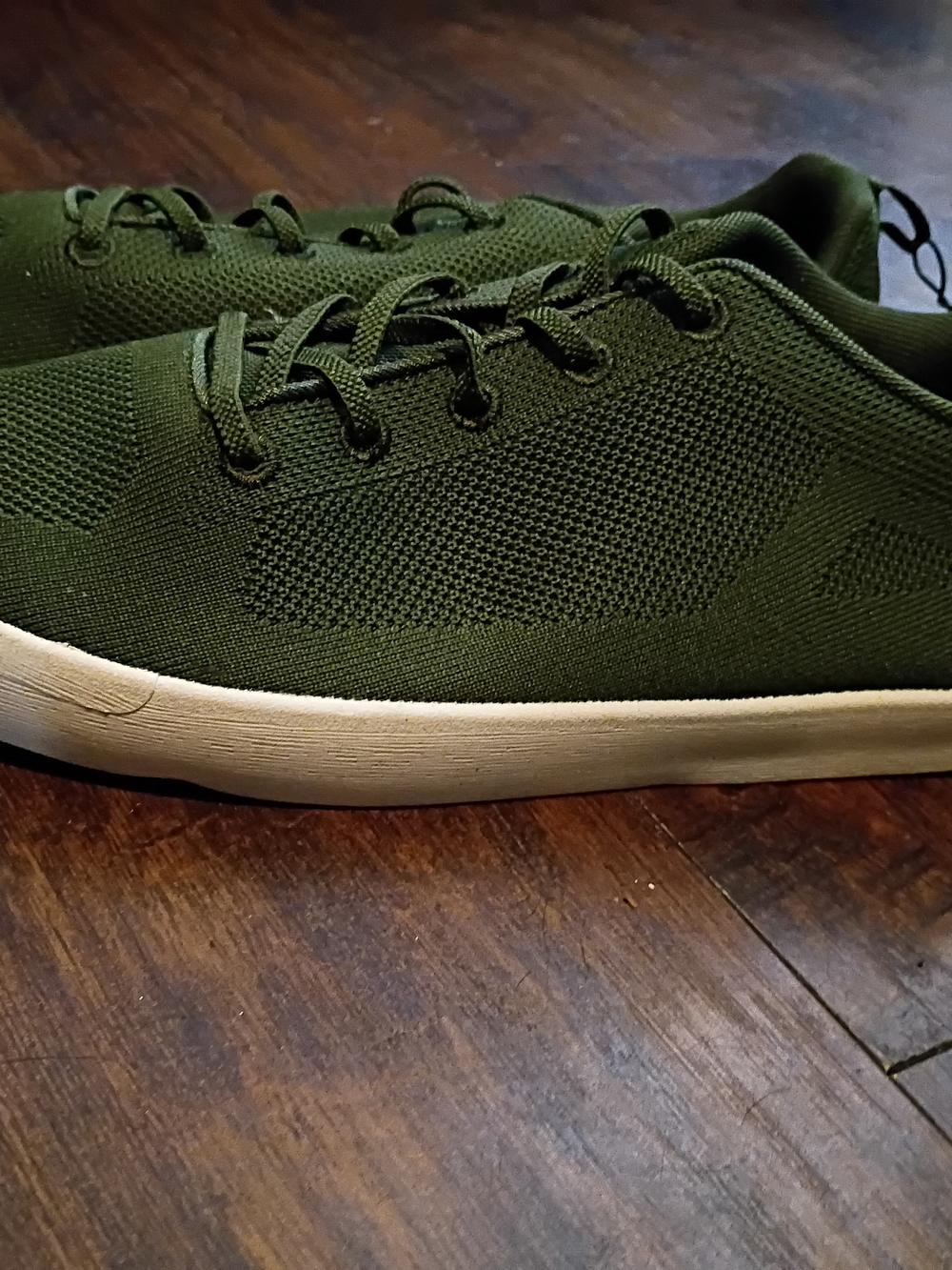 George Olive Green Knit Sneakers with White Sole